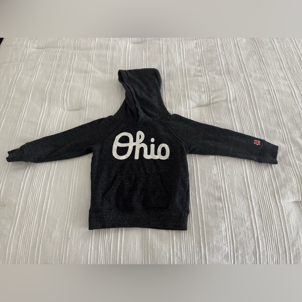 Homage Script Ohio Youth Heather Dark Gray Hoodie Size 4 Youth